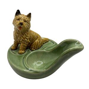 Vintage WADE England Cairn Terrier Porcelain Ornamental Pipe Rest